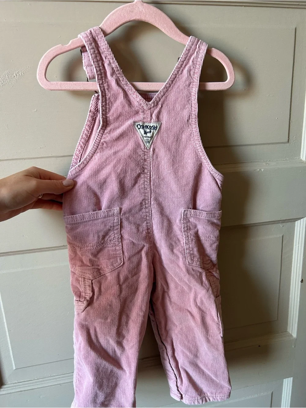 Oshkosh B’Gosh lined pink corduroy overalls - 12m